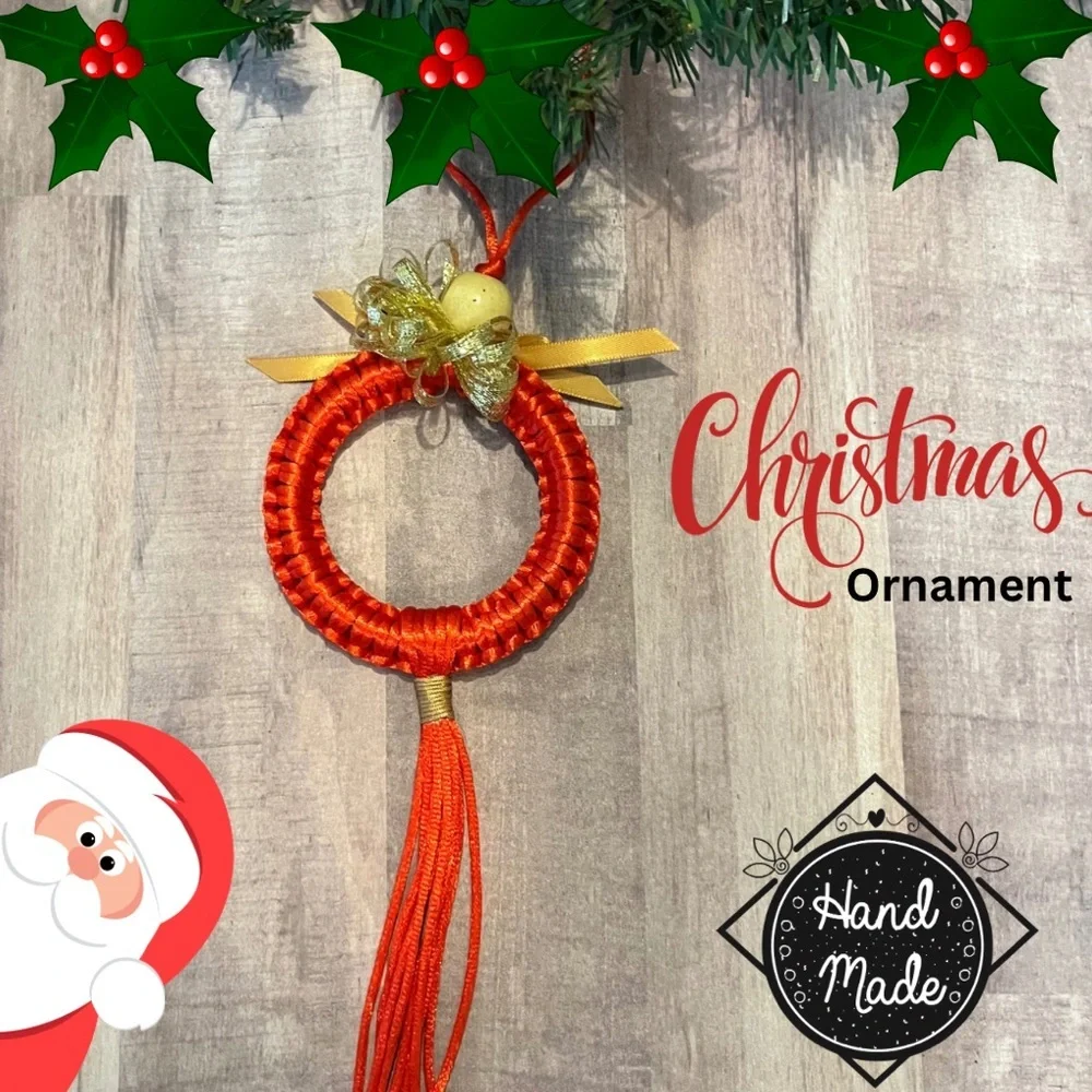 HANDMADE MACRAME CHRISTMAS ORNAMENT - Picture 1 of 9